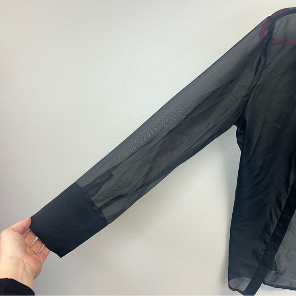 Fashion Nova M Black Sheer Blouse NWT Goth Whimsy Ethereal Vampire Sexy Grunge - Picture 5 of 11